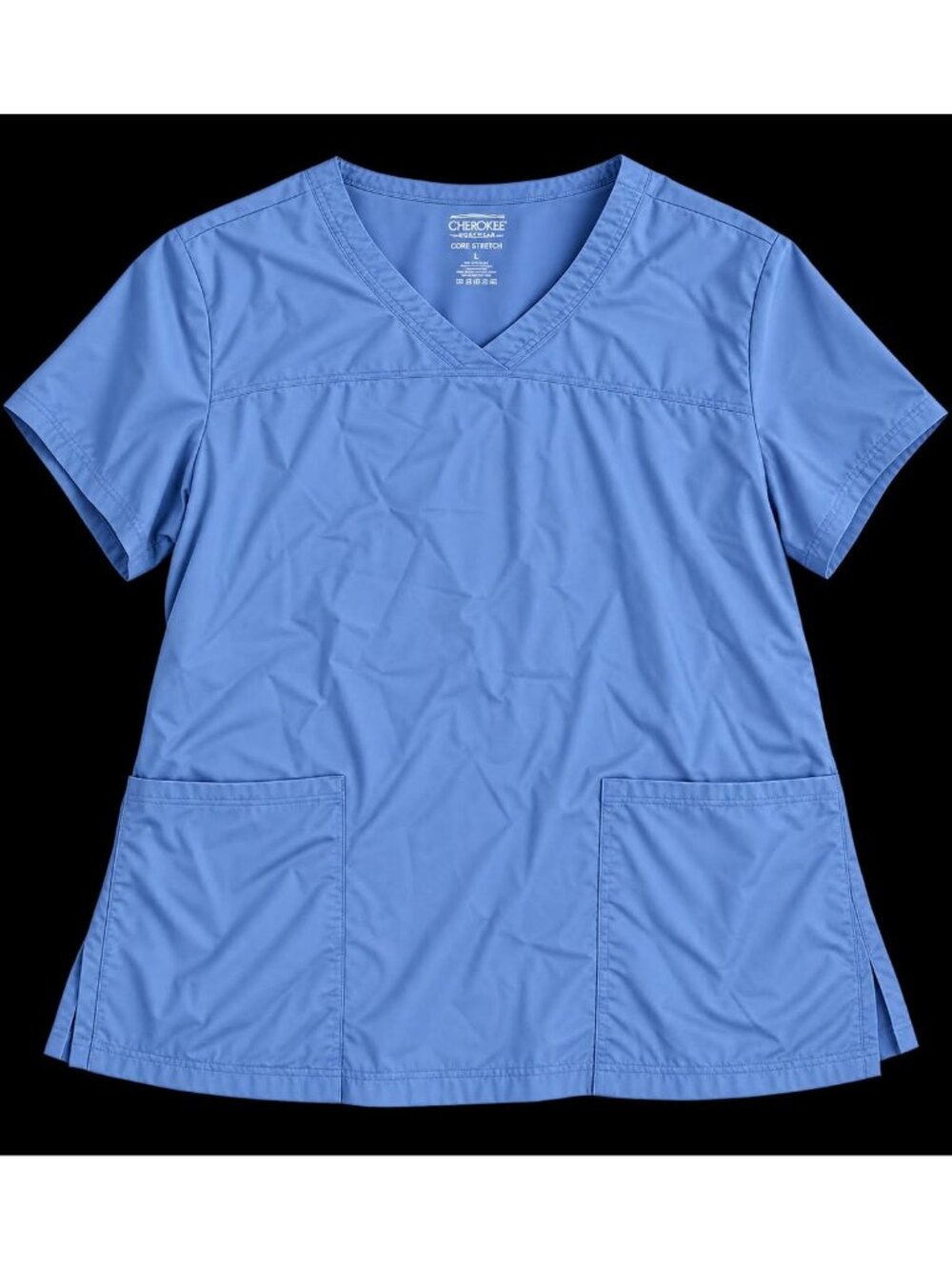 Cherokee Workwear Core Stretch Blue V Neck Scrub Top Size 5x skukk